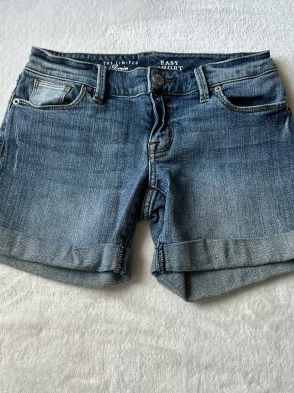 The Limited Denim Easy Shorts Women's Stretch Cuffed Jean Shorts Size 0
